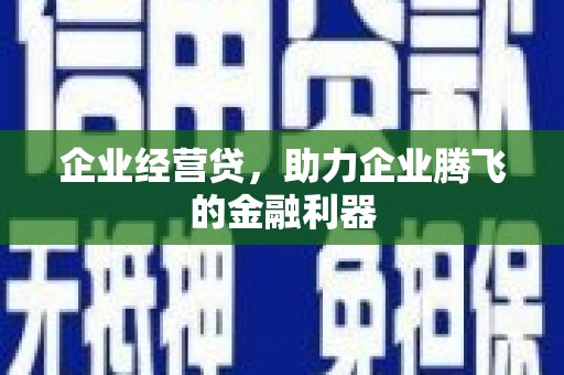 鹤岗企业经营贷，助力企业腾飞的金融利器
