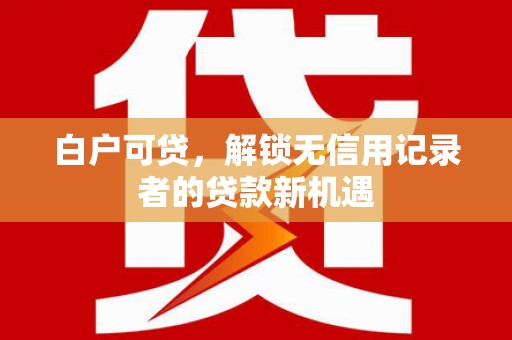 鹤岗白户可贷，解锁无信用记录者的贷款新机遇