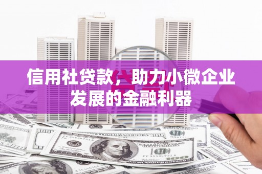 鹤岗信用社贷款，助力小微企业发展的金融利器