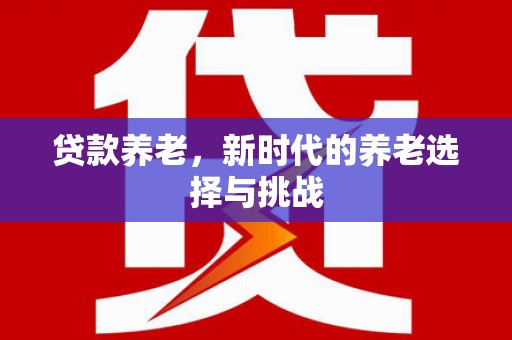 鹤岗贷款养老，新时代的养老选择与挑战