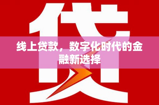 鹤岗线上贷款，数字化时代的金融新选择
