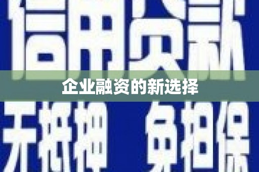 鹤岗企业融资的新选择